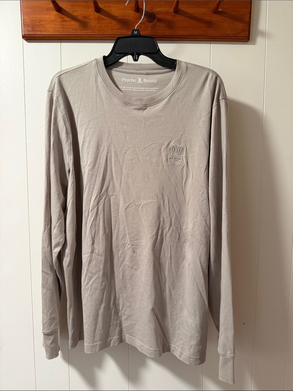 Psycho Bunny Men's Long Sleeve Tee in Light Taupe